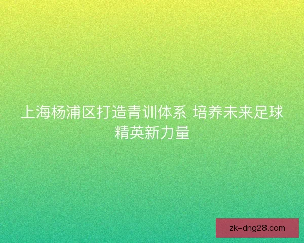 上海杨浦区打造青训体系 培养未来足球精英新力量